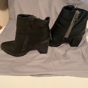 Black high heel booties